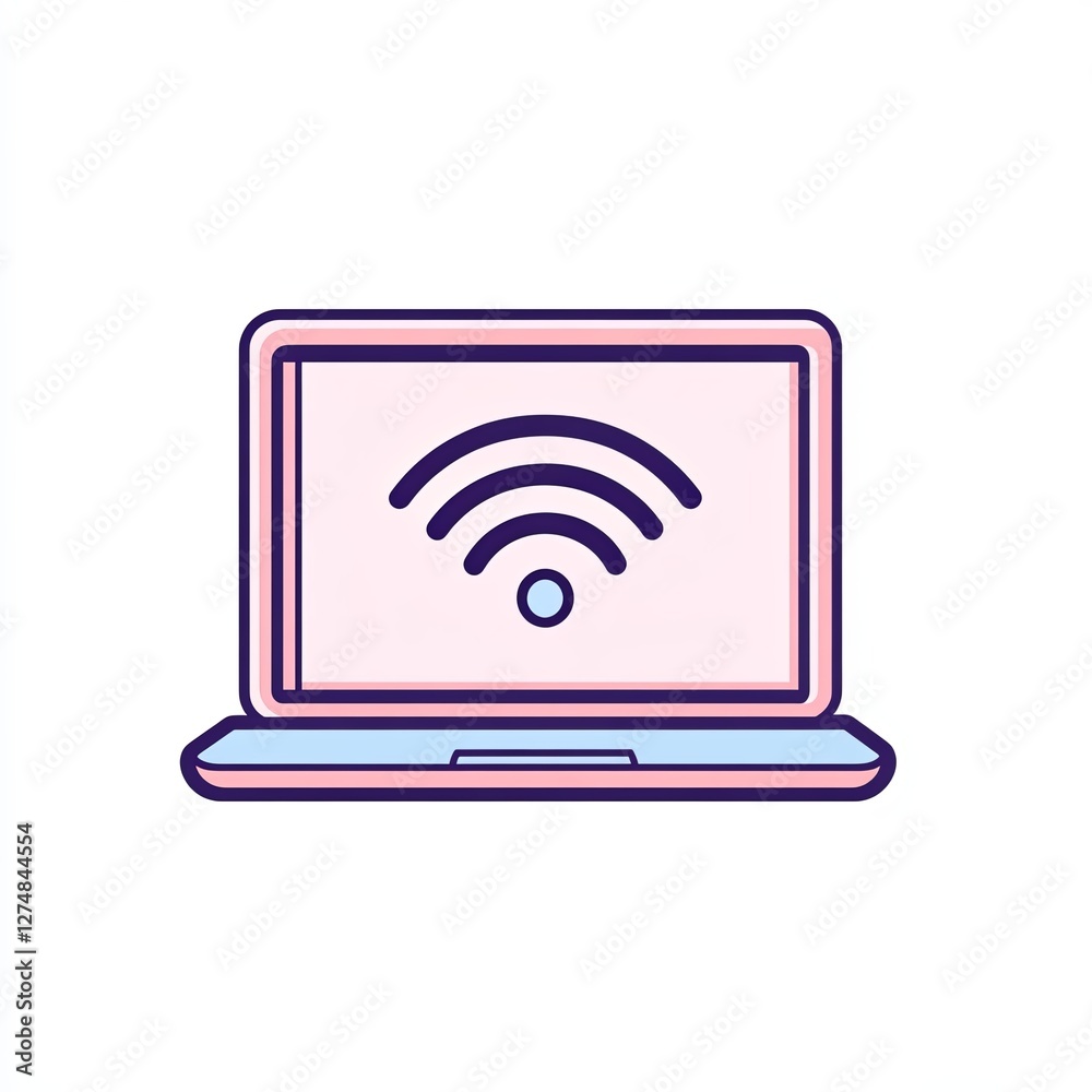 internet icon, a simple line drawing, flat design style, pastel colors, white background internet icon, a simple line drawing, flat design style, pastel colors, white background