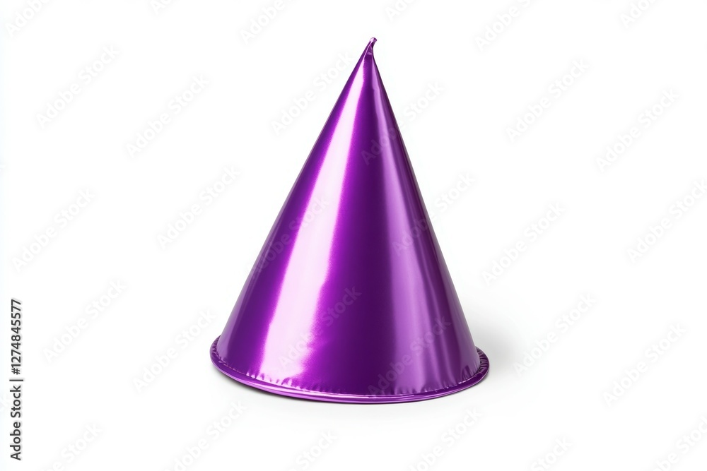Purple party hat with a pointy top Purple party hat with a pointy top
