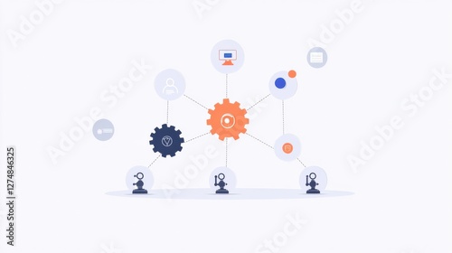 Digital Connectivity and Workflow Automation Concept Illustration