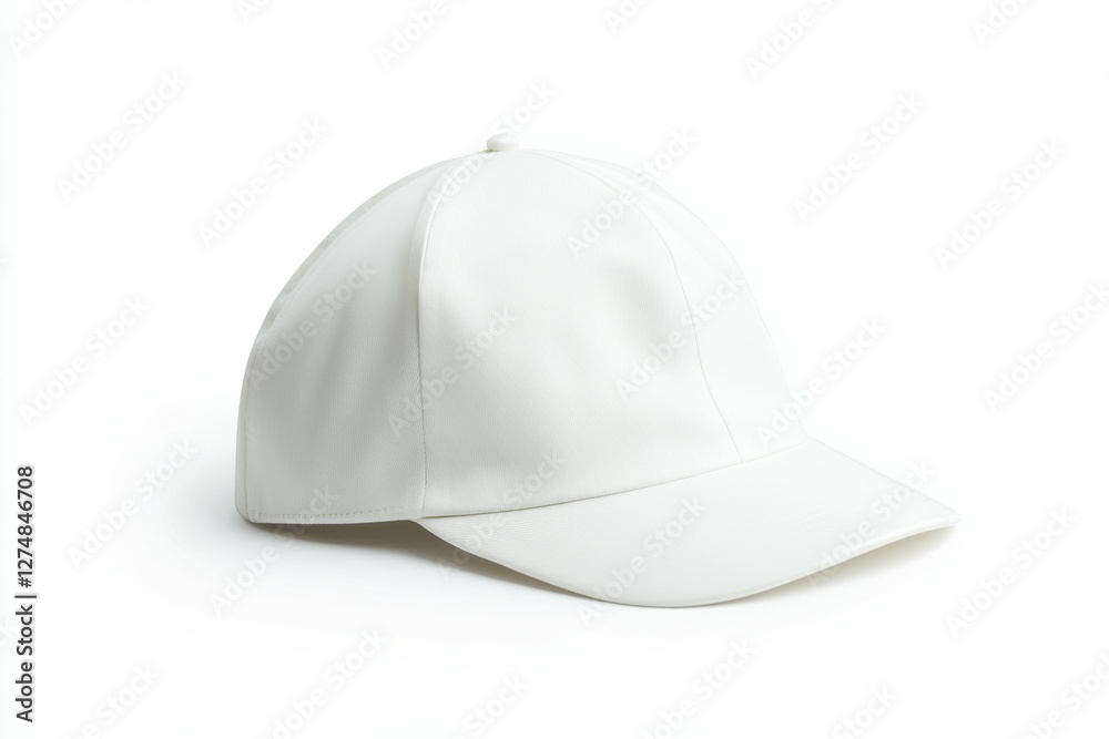 Fototapeta premium White baseball cap with a white brim