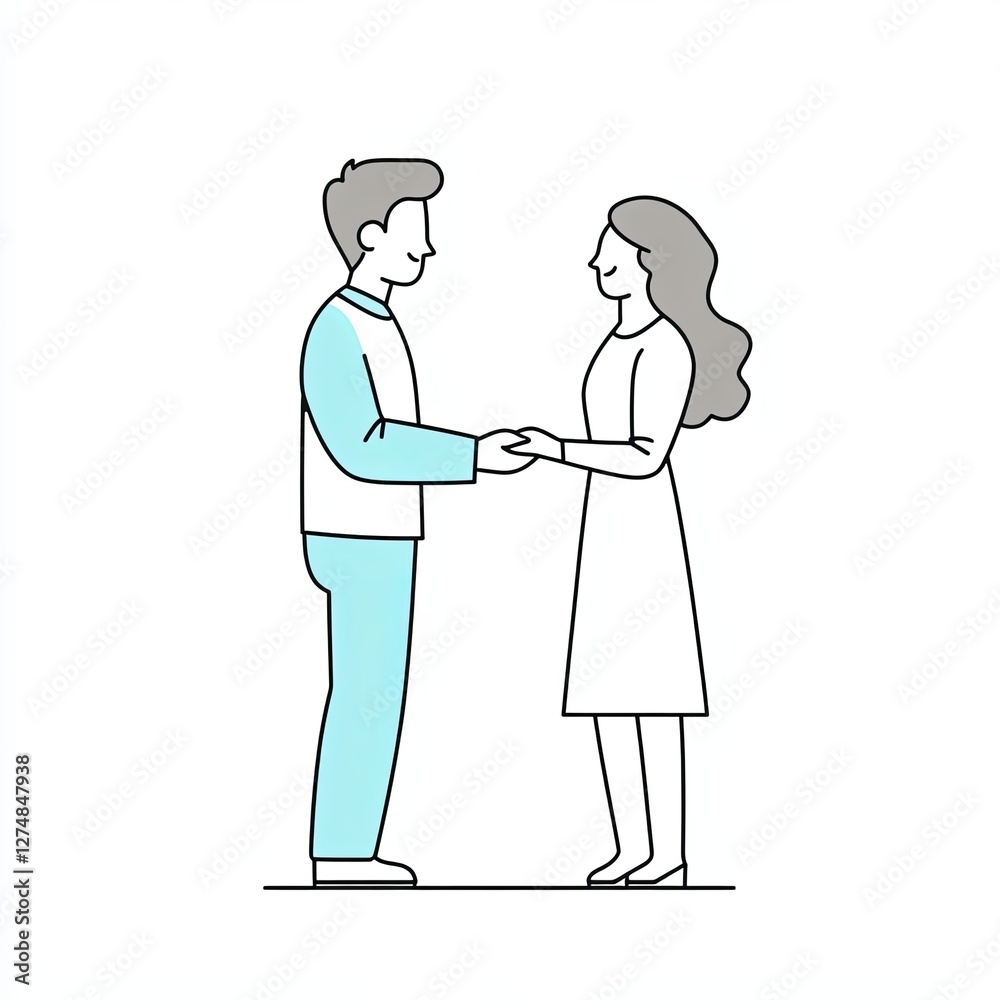 marriage proposal, a simple line drawing, flat design style, pastel colors, white background marriage proposal, a simple line drawing, flat design style, pastel colors, white background