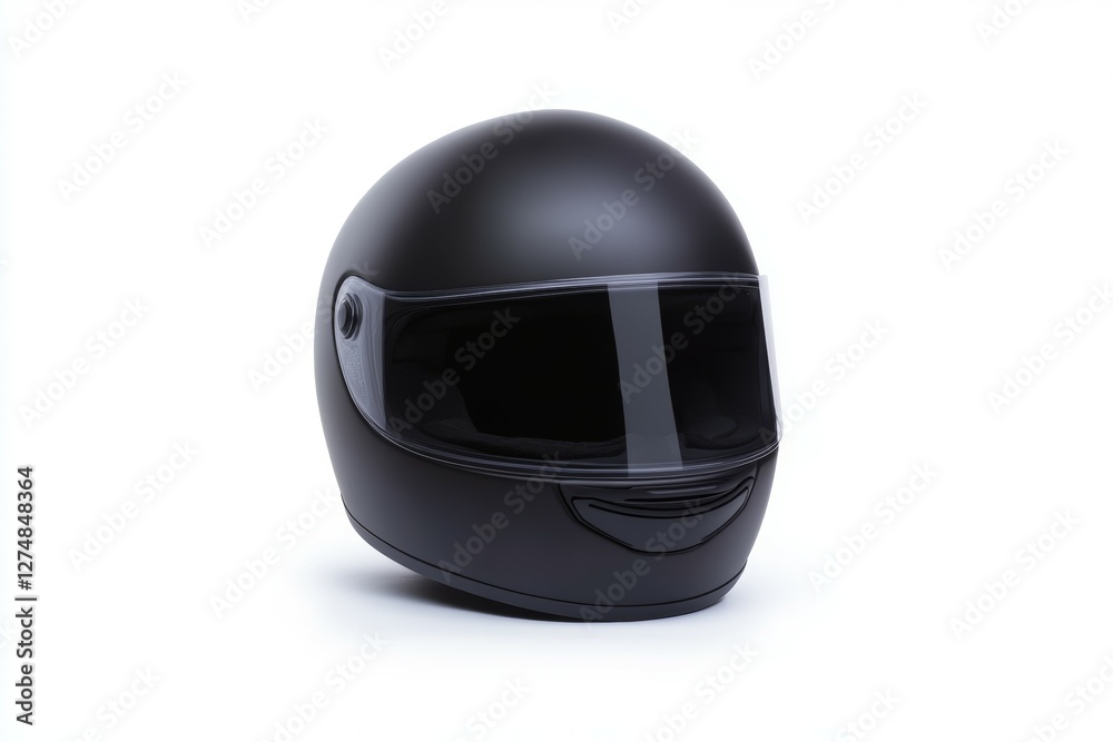 Black motorcycle helmet with a black visor Black motorcycle helmet with a black visor
