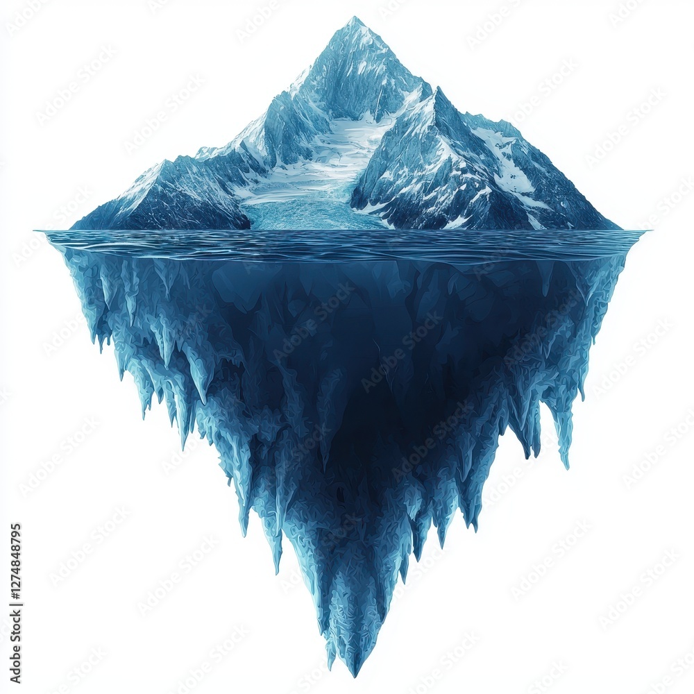 Obraz premium Majestic Iceberg Frozen Mountain Peak Underwater Ice Cave Arctic Landscape