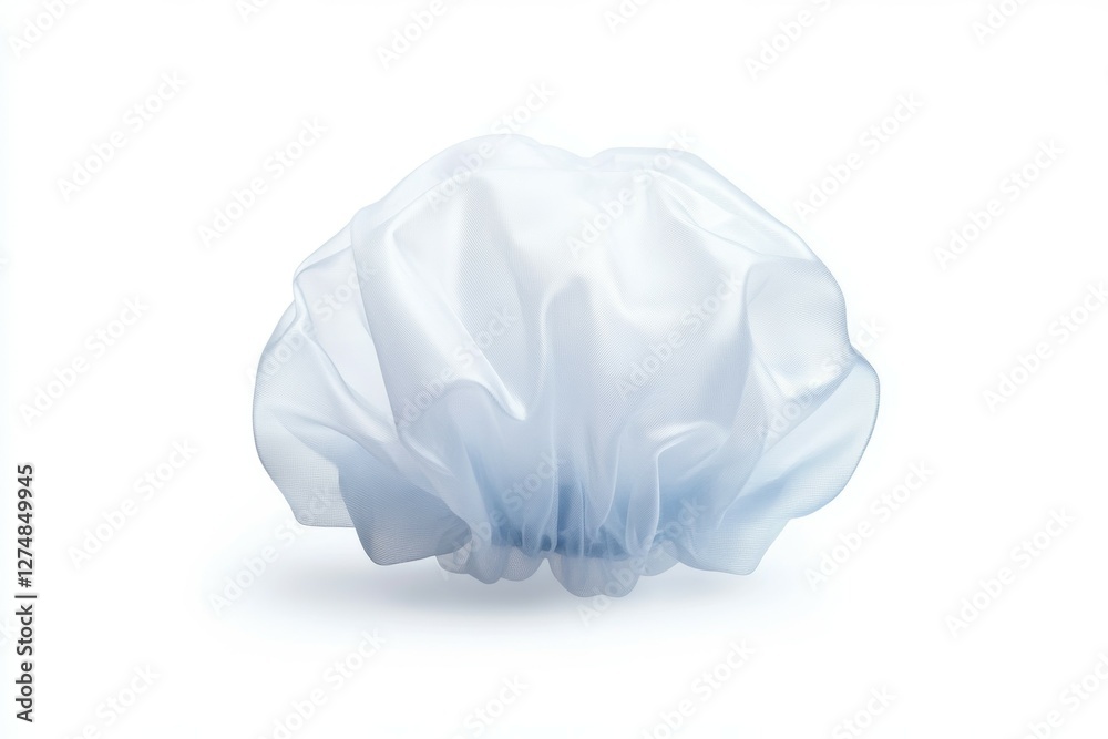 Naklejka premium White plastic shower cap with a blue trim