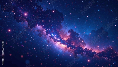 Sparkling starfield against a deep indigo night sky with shooting stars , cosmos, stars
