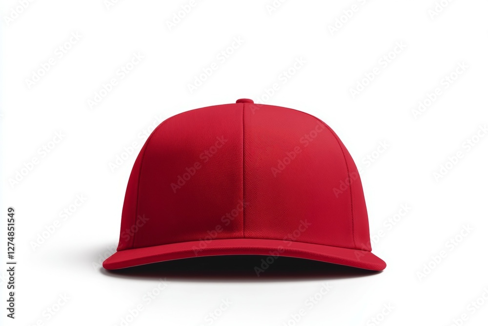 Fototapeta premium Red baseball cap with a white background