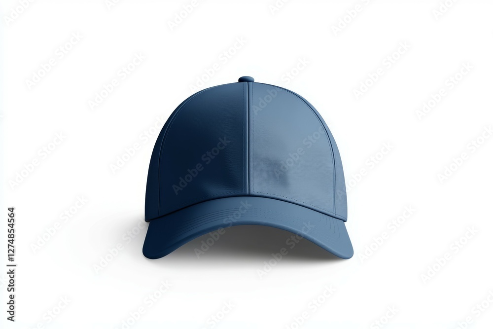 Fototapeta premium Blue baseball cap is sitting on a white background