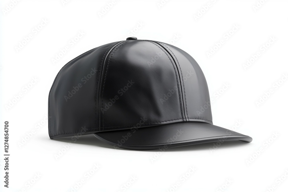 Fototapeta premium Black leather hat with a black band