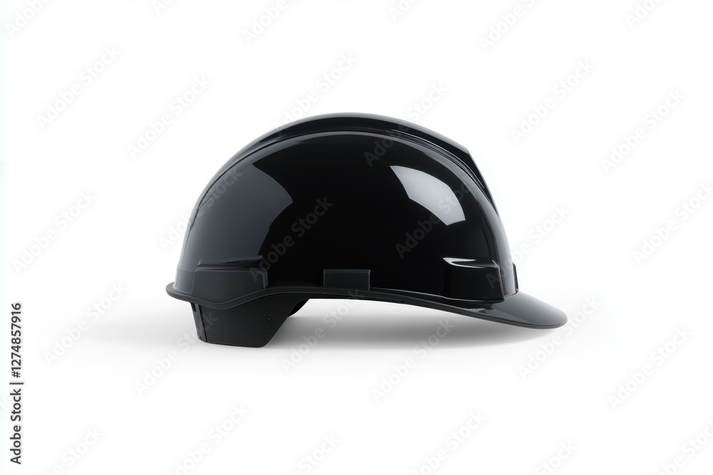 Fototapeta premium Black helmet with a white stripe on the side