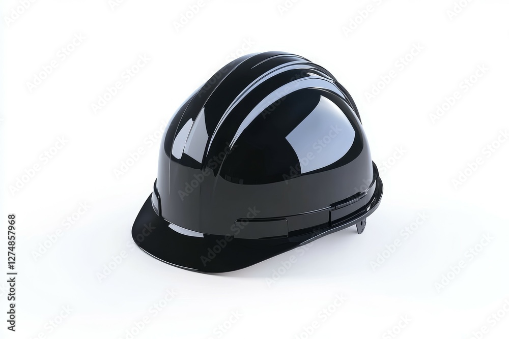 Fototapeta premium Black hard hat with a black cap