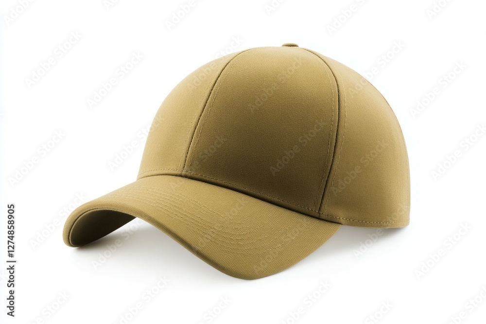 Fototapeta premium Tan baseball cap with a black band