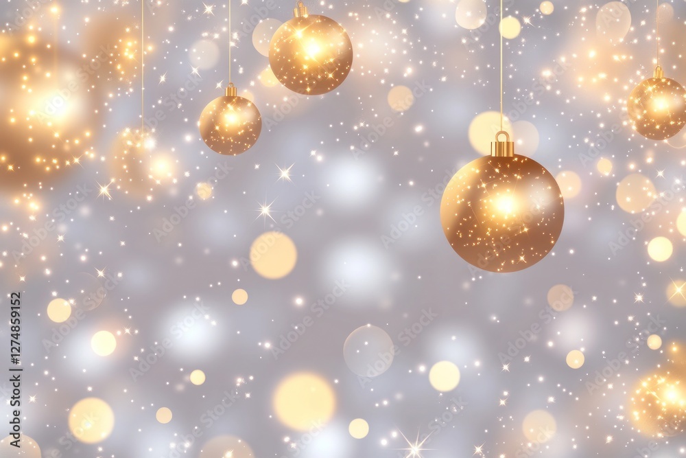Sparkling Gold Christmas Ornaments Background Sparkling Gold Christmas Ornaments Background