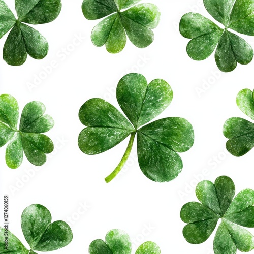 Green Clover Leaves Pattern Background for Spring and St. Patrick’s Day