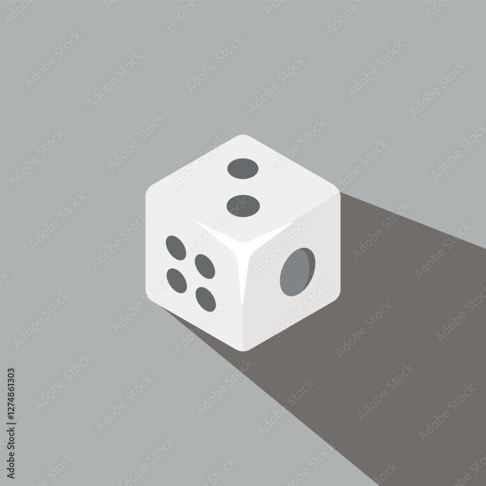 A vector design illustration of a dice game icon, the white coloured dice have shadows. A vector design illustration of a dice game icon, the white coloured dice have shadows.