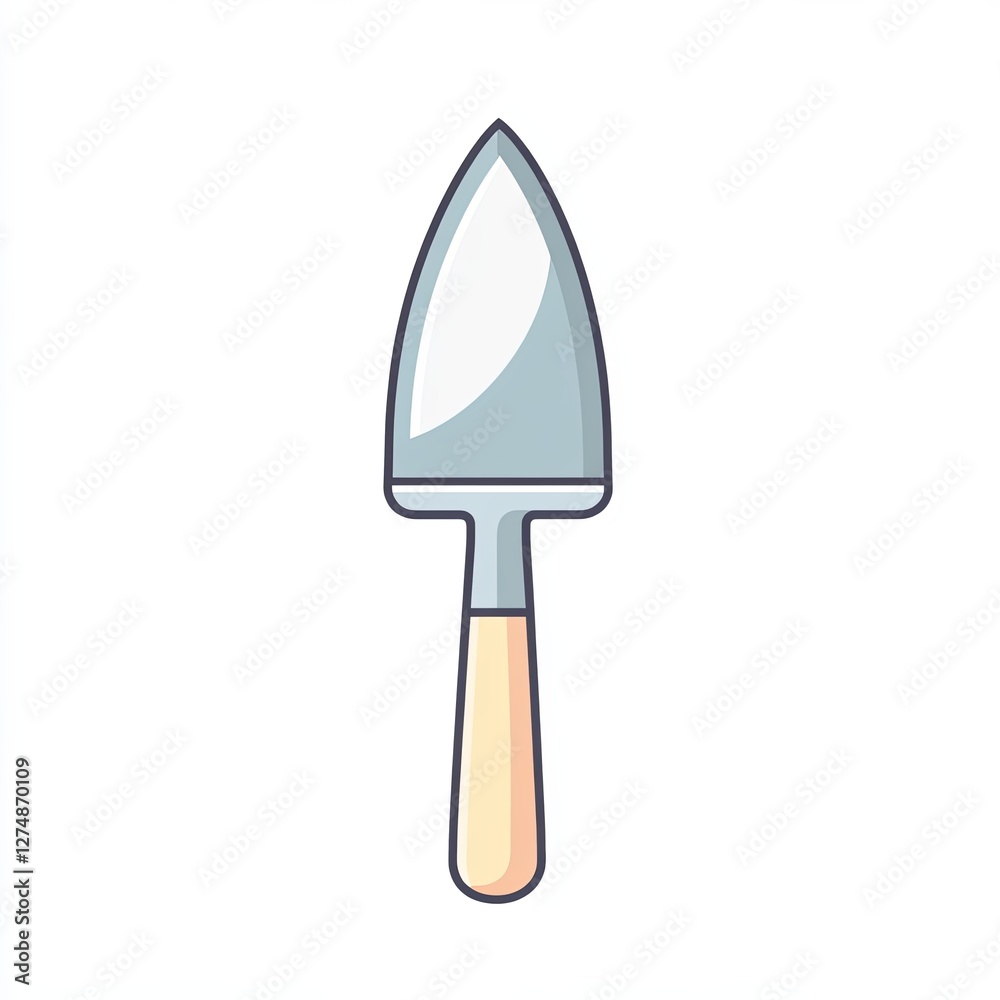 trowel, a simple line drawing, flat design style, pastel colors, white background trowel, a simple line drawing, flat design style, pastel colors, white background