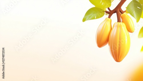 Wallpaper Mural Ripe Cacao Pods on Branch Tropical Fruit Illustration Torontodigital.ca