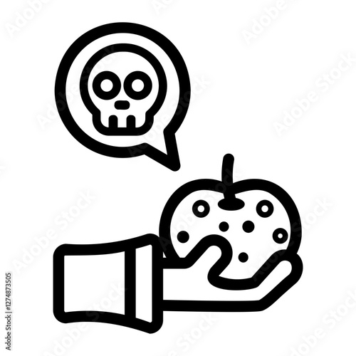 poison apple Line Icon