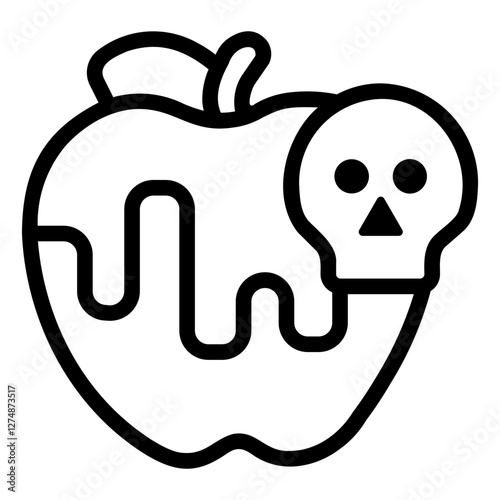 poisoned apple Line Icon