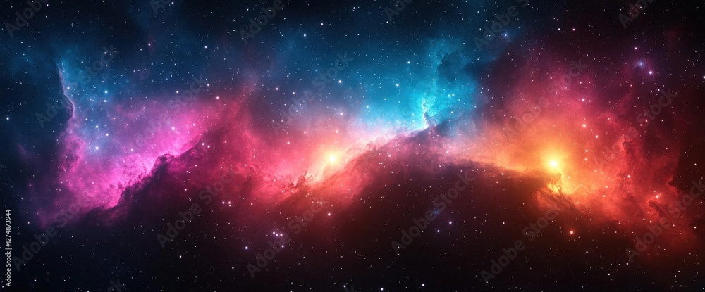 Naklejka premium Colorful Nebula In Deep Space