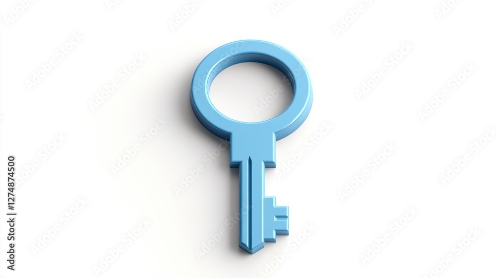 Blue Key Icon 3d Render for Website and App Design Blue Key Icon 3d Render for Website and App Design