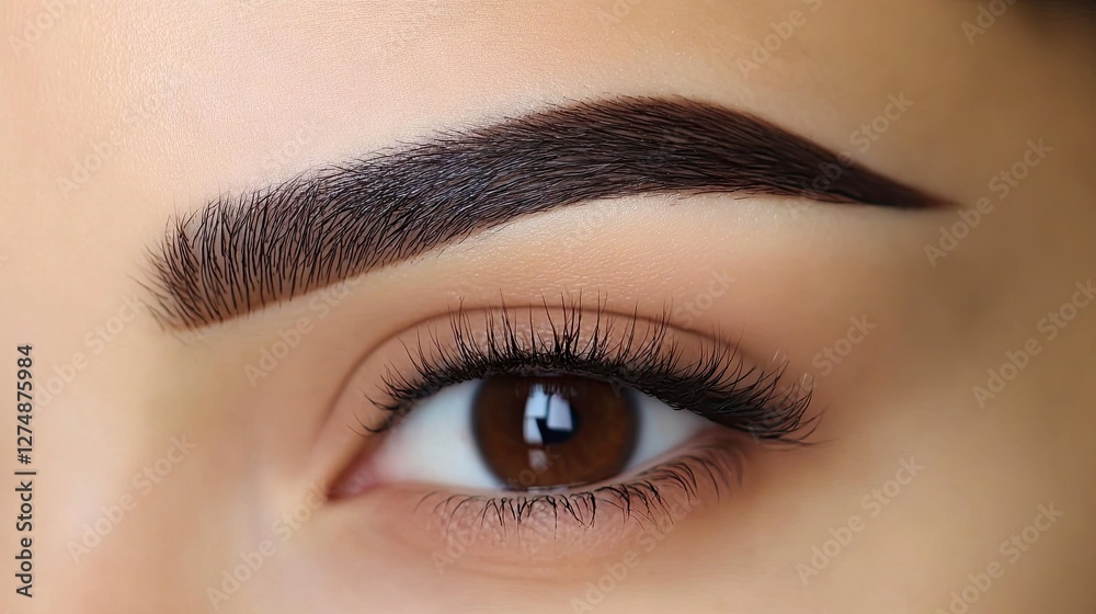 Obraz premium A beautifully structured eyebrow with balanced proportions and clean lines