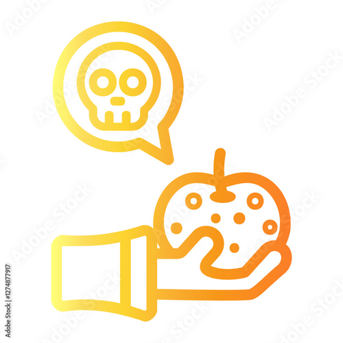 poison apple Line Gradient Icon