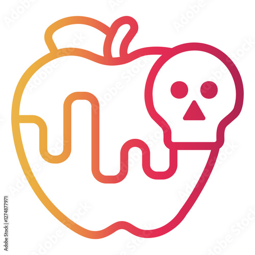 poisoned apple Line Gradient Icon
