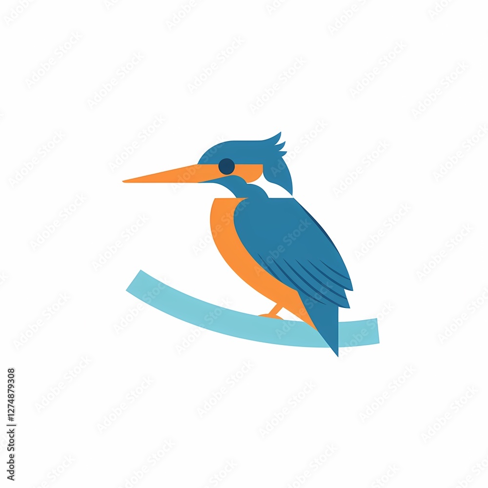 Obraz premium Vector Kingfisher Logo Design