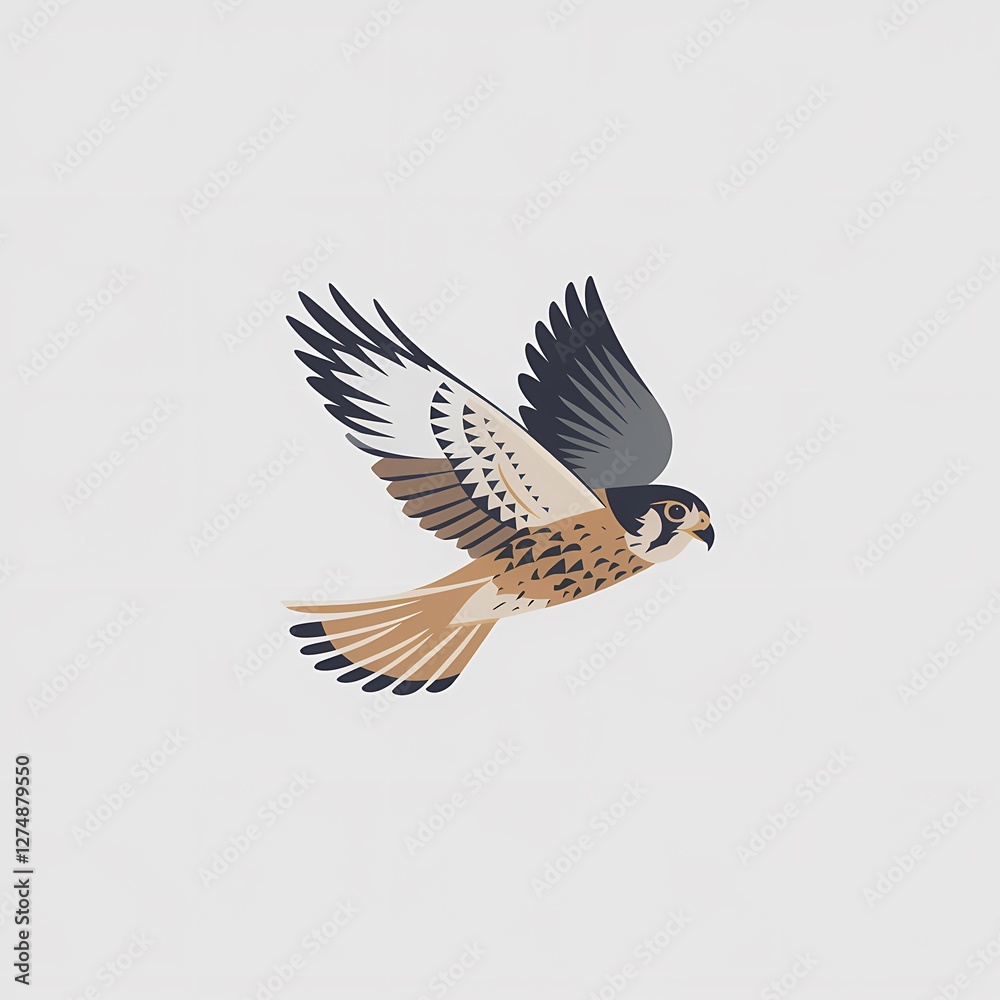 Fototapeta premium Vector Flying Kestrel Logo