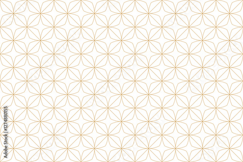 Seamless elegant geometric floral pattern with gold thin lines and square rhombus background, luxurious oriental art deco texture. Minimalist mesh, lattice tile vector.