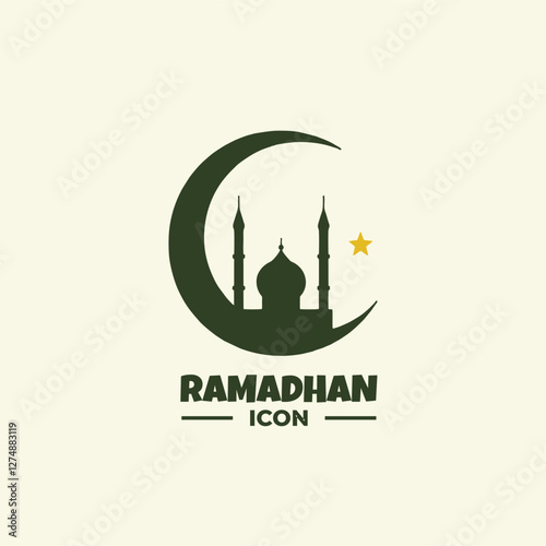 Mosque logo in vector format as a visual identity for Ramadan events