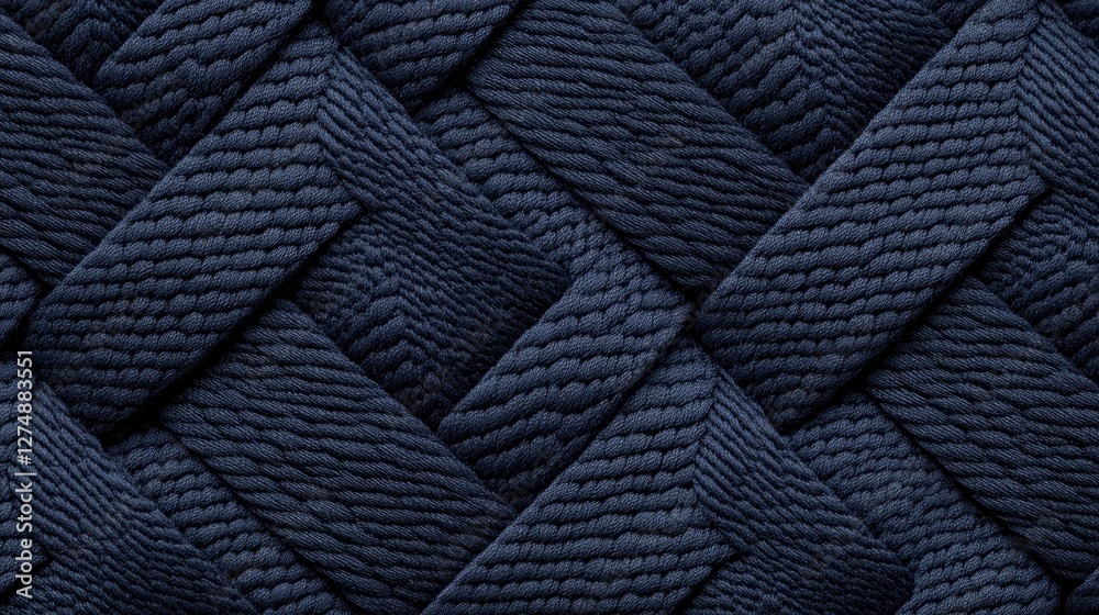 Fototapeta premium Navy Blue Woven Texture Background Image
