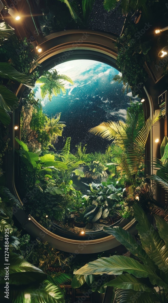 Obraz premium Space Plants Laboratory Collage Poster Art