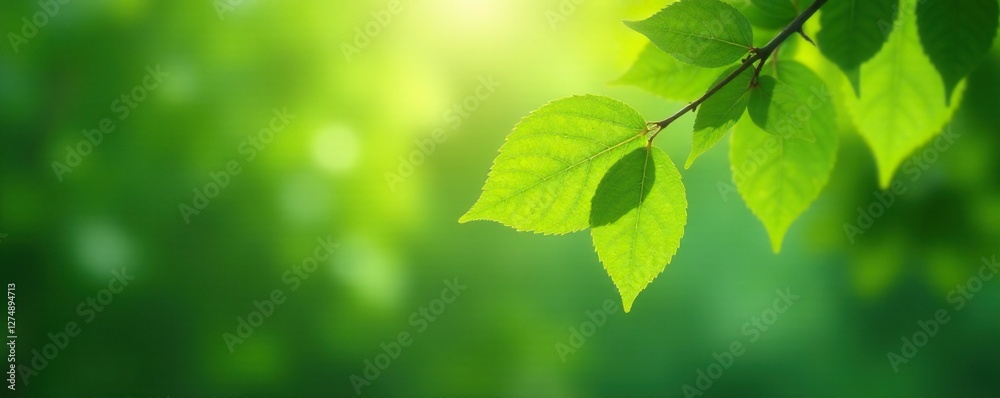 Delicate green leaf falls from tree in soft focus, foliage, bloom, natural Delicate green leaf falls from tree in soft focus, foliage, bloom, natural