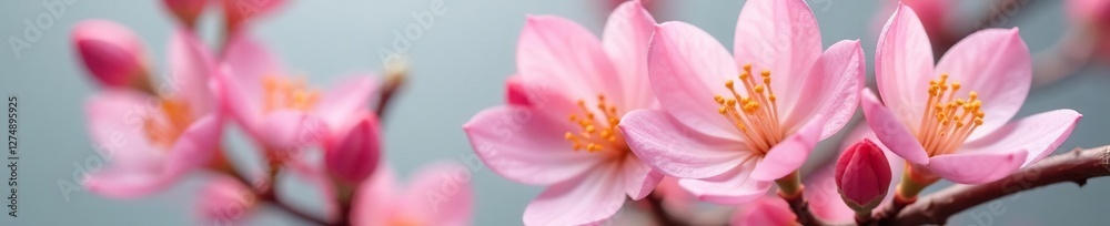 Soft pink eucalyptus flowers and buds in a delicate arrangement, elegant, delicate Soft pink eucalyptus flowers and buds in a delicate arrangement, elegant, delicate