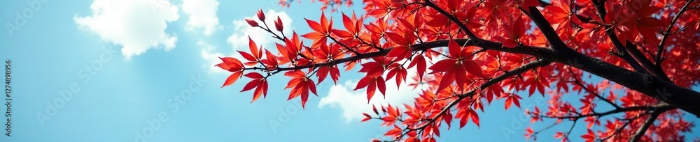 Red chilli tree branches stretching towards the sky, flowers, red chilli Red chilli tree branches stretching towards the sky, flowers, red chilli