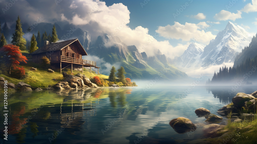 Fototapeta premium Serene Lake View