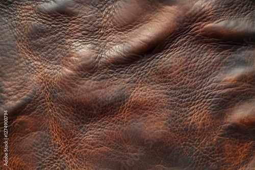richly textured antique leather surface, deep espresso and umber tones, weathered patina, dramatic shadows, intricate grain patterns