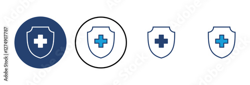 Health insurance icon vector. Insurance health document icon