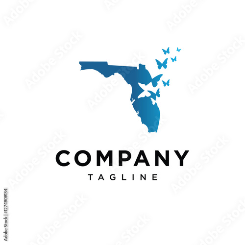 Florida Butterfly Logo Icon Vector