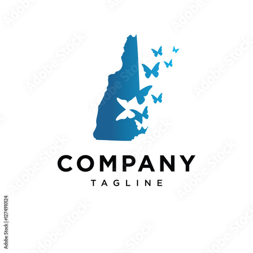 New Hampshire Butterfly Logo Icon Vector