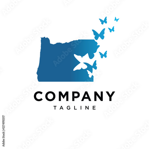 Oregon Butterfly Logo Icon Vector