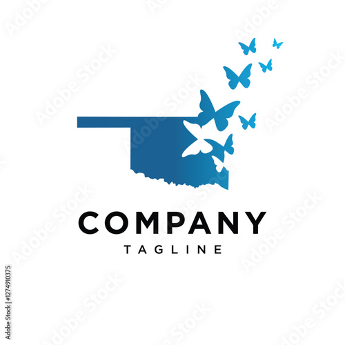 Oklahoma Butterfly Logo Icon Vector