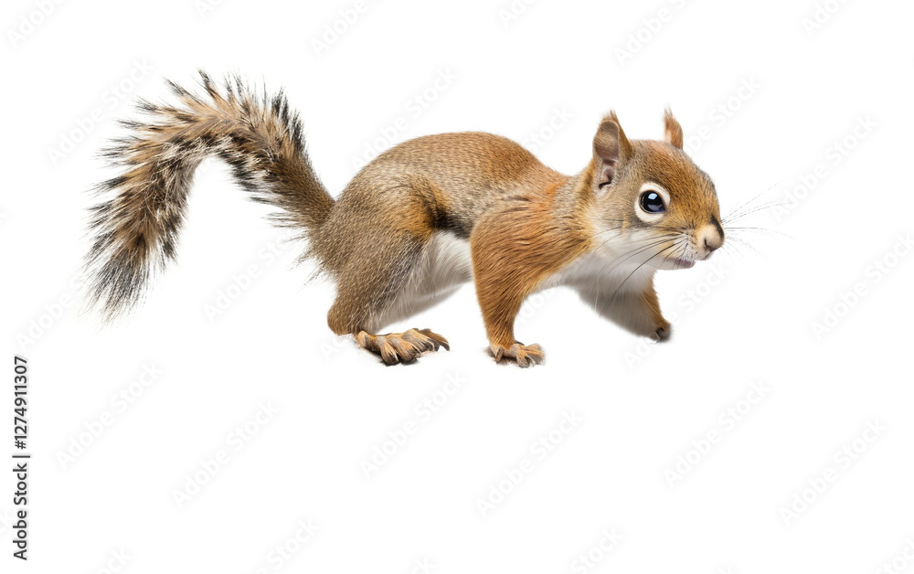 Tree Trunk Squirrel on transparent background PNG.