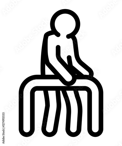 icon showing a person using parallel bars symbolizing physical therapy and rehabilitation.