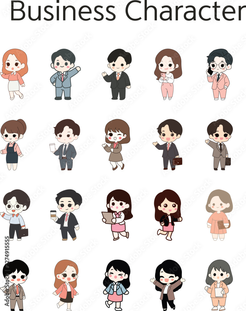 Collection of Business and Casual Characters Collection of Business and Casual Characters