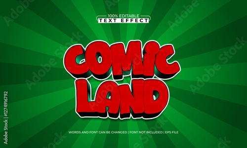 comic land editable text effect with a comic and kids text style