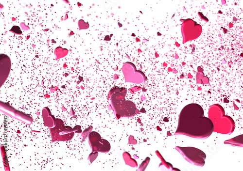 Red heart love confettis. V...