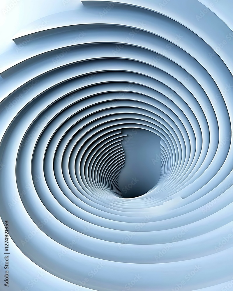 Fototapeta premium Abstract spiral pattern with soft gradients, creating a sense of depth and movement. dynamic dimensions perspective angles