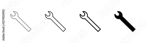 wrench icon vector isolated on white background. Wrench vector icon. Spanner symbol